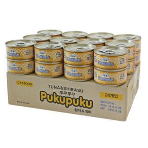뿌꾸뿌꾸 캣푸드 프리미엄 고양이캔 80g 24개입-참치치어