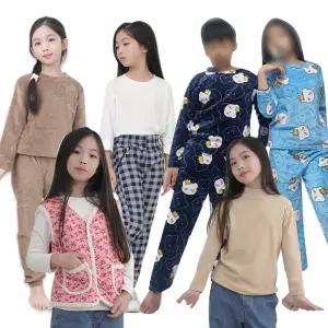 아동 잠옷 빅사이즈 밍크 긴팔 긴바지 남매 여아 남아 사방 스판 유아 키즈 홈웨어 실내복 커플 패밀리 부드러운 내복 신축성좋은 65 75 85 95 겨울 기모 상하세트