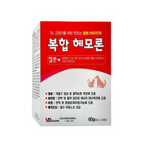 복합헤모론 강아지 고양이 철분 비타민 30포