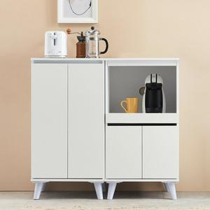 [바로방 가구]시크 다용도 홈카페 정수기다이 그릇 수납장+렌지대 세트