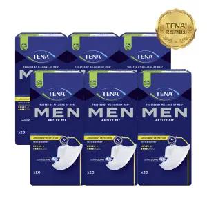 테나 맨 레벨2 20매x6팩 (총 120매) 남성용 요실금패드 성인용기저귀