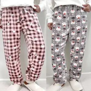 밍크 극세사잠옷 수면바지 빅사이즈 아동 패밀리 홈웨어 여자 여성 국산 파자마 겨울 숙면