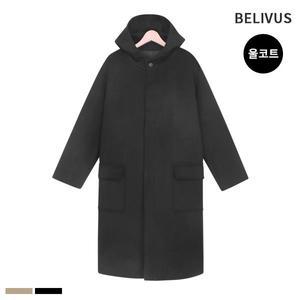 [빌리버스]남성 롱코트 BRV066 남자 후드 누빔 울코트 겨울 아우터 남자패션