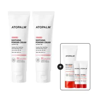 아토팜 수딩 파우더 크림 50mlx2 GIFT)엠엘이로션60ml+크림8ml*2