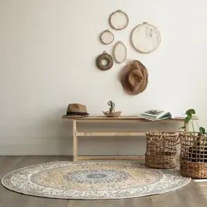 [텐바이텐]서닐 수입러그 거실러그 페르시안카페트(원형러그 베이지 지름150)