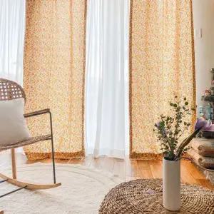 [텐바이텐]마리 플라워 커튼-옐로우