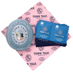 타운톡 폴리쉬 영국 수입 정품 은세척제 실버 케어 키트 폴리싱천 광천 광택 수건 실버용품 보관 변색 제거
