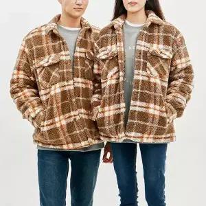 공용) 보아플리스 체크 패딩 셔켓(오버)_AL4WSK847-BE