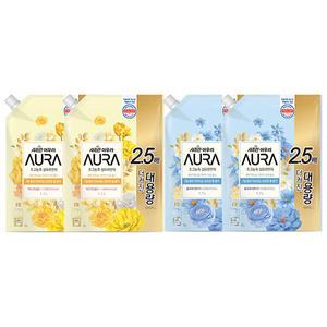 아우라 초고농축 섬유유연제 리필 1.7L, 홀리데이판타지, 2개 + 미드나잇골드, 2개
