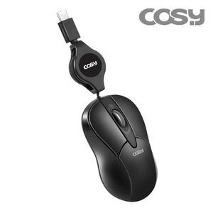 C타입 마우스 다용도 자동감김 간편휴대 미니 유선 마우스 휴대폰 태블릿 노트북 맥북 M4082