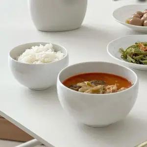 아트박스/니코트 르블랑 달항아리 1인 둥근 밥공기 국그릇 세트