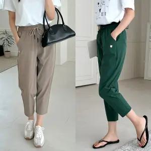 아센티 여름 여성 아이스 스판 밴딩 트레이닝 8부 바지 2108 378