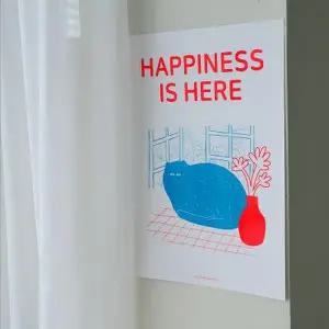 [텐바이텐][A3]행복은여기에 리소프린트 포스터