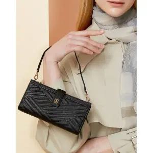 [롯데백화점]닥스 액세서리 [DAKS&CASE] 블랙 엠보 가죽 골드 DD 스마트폰 지갑 DCWA0F215BK