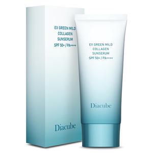 다아이큐브 수분광채 콜라겐 퍼밍 그린마일드 모이스처 선세럼 SPF50+ PA++++,60ml (자외선차단/미백/주름개선 3중 기능성 선크림)