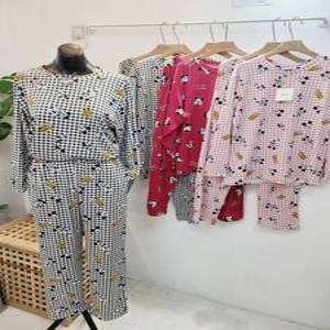 (무배)상하 세트 미키 정 품 커플 홈웨어 미친 스판 세트 잠옷(프리 /엑스라지)