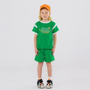 [아이러브제이] 플래져 배색 반팔 상하 SET JWUSE07