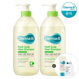 [공식] 더마비 프레쉬 스칼프 클리어 샴푸 (베르가못그린) 1000ml x2개+(랜덤견본)튜브+3매