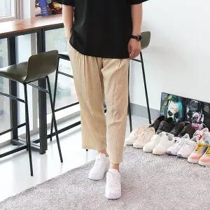 [우기브로]WSN 남자 피그먼트 플리츠 러기드 주름밴딩바지