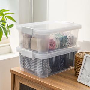 심플 스텝 리빙박스 다용도 수납정리함 반투명 9.5L