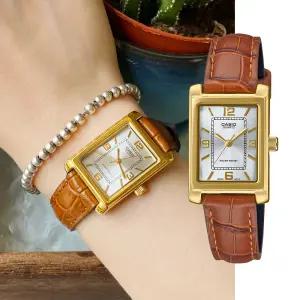 백화점AS가능 카시오 스퀘어 클래식 여성 빈티지 가죽시계 LTP-1234GLL-7A 지코스모제품