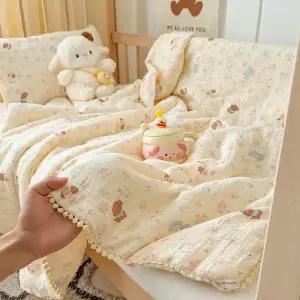 수스존 사계절 프리미엄 순면 이중 거즈 차렵이불 + 베개커버세트