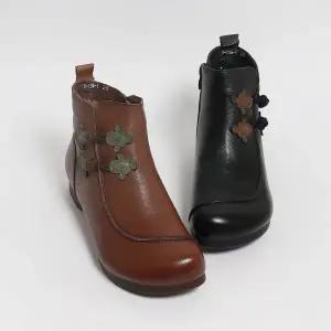 [롯데백화점]원더슈즈 천연소가죽 스네일프리 컴포트 쿠션 미끄럼방지 앵클부츠 2.5CM P-S136-1