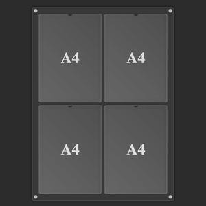아크릴 게시판 A4 꽂이 인포메이션 포켓 학교 엘리베이터 알림판 안내판 4구