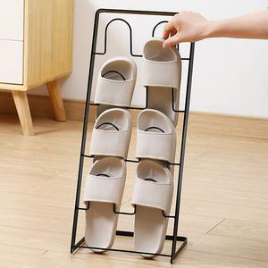 로에드 4단 철제 접이식 실내화 거실화 슬리퍼 거치대 간편 실내화랙 철제걸이 정리대 현관 간이신발장