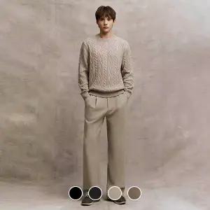 114919 기모 와이드 밴딩 슬랙스