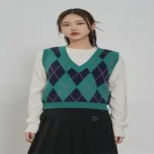 [애드호크] 여성 아가일 니트 베스트(HAAVK1A)