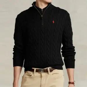 폴로 랄프로렌 코튼 케이블 니트 하프 집업 스웨터