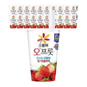 빙그레 요플레 오프룻 딸기 알로에 180ml 20개 / 마시는 요거트