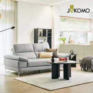 패시브 3인 천연면피 소가죽 소파+스툴