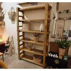 고재선반 클래식 엔틱 진열대 수납장 원목 우드 선반 100cm