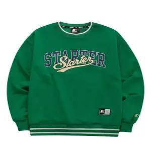 [스타터 블랙라벨]더블 로고 요꼬립 스웨트 셔츠 (그린) SA241IMM03_GRN