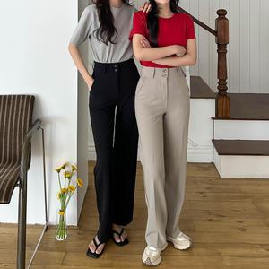 텐션스판투버튼밴딩롱슬랙스(숏롱ver)