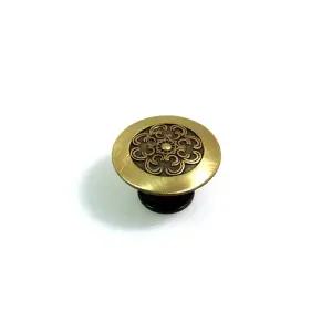 꽃 원형 갈착 1구 가구손잡이 38mm WA387C2