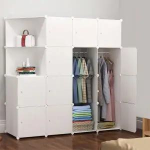 화이트 147x147cm 14칸 심플리 선반 옷장 WFB8A6E