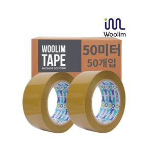 우림 겨울용 러버 박스테이프 50m 50개 황색