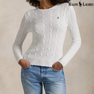 폴로랄프로렌 여성 코튼 케이블 니트 스웨터 화이트 WMPOSWENC020660-100