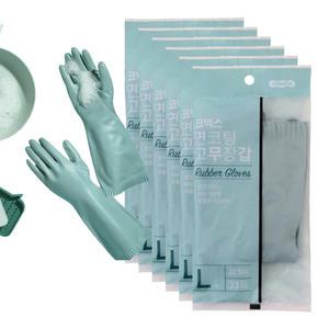 코멕스 면코팅 고무장갑 민트 L(대) X 6개