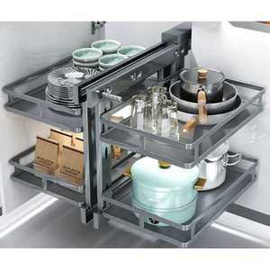 서랍형 수납 선반 주방 인테리어 다용도 2단 철제 틈새 진열장