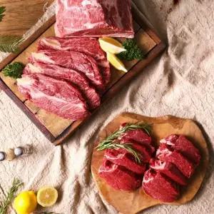 [만블링] 한우 등심+안심 스테이크 세트 (등심 200gX4팩 + 안심 150gX2팩) (총 1.1kg)