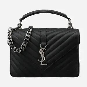 생로랑 5S 600279 BRM04 1000 컬리지 사첼백 미디움 실버 블랙