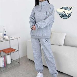 [기타]여자츄리닝세트 겨울 기모 여유핏 반집업 트레이닝 세트