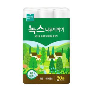 모나리자 녹스 나무이야기 3겹 물에 잘 녹는 화장지 30롤 X 1팩