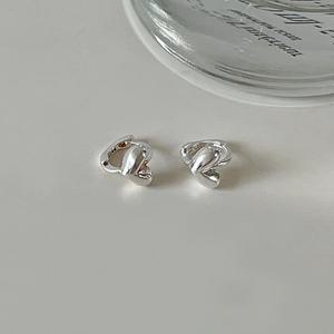 실버925 포메드 원터치 하트 링귀걸이