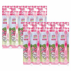 페리오 키즈3단계 마이멜로디 어린이 칫솔 6~9세 10개입 (혼합색상)