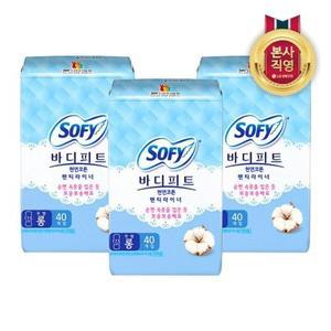 [엘지생활건강]쏘피 천연코튼라이너 롱무향 40P x 3개